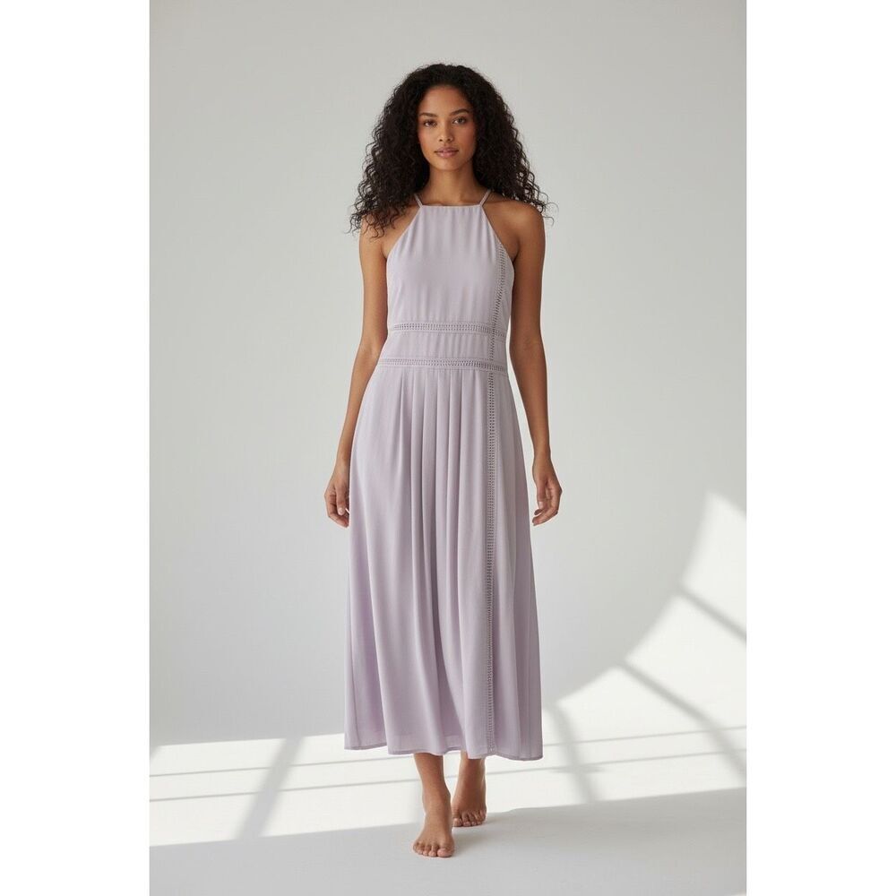 Ted Baker Camylie Lace Insert Midi Dress in Lilac NWT Size 2